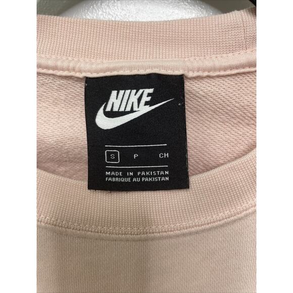 Nike Cropped Sweatshirt Crew Neck Lace Up Pink Size S Workout Gym Athleisure‎ - Picture 5 of 12